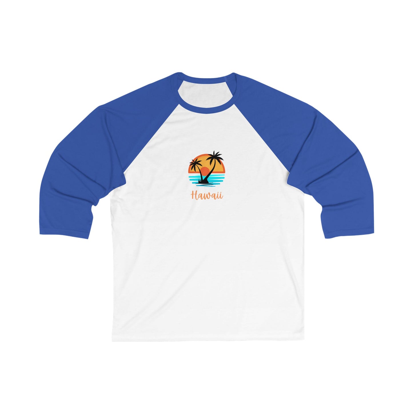 Hawaii Sunset Unisex 3/4 Sleeve Baseball Tee - Perfect for Summer, Beach Days & Casual Outings