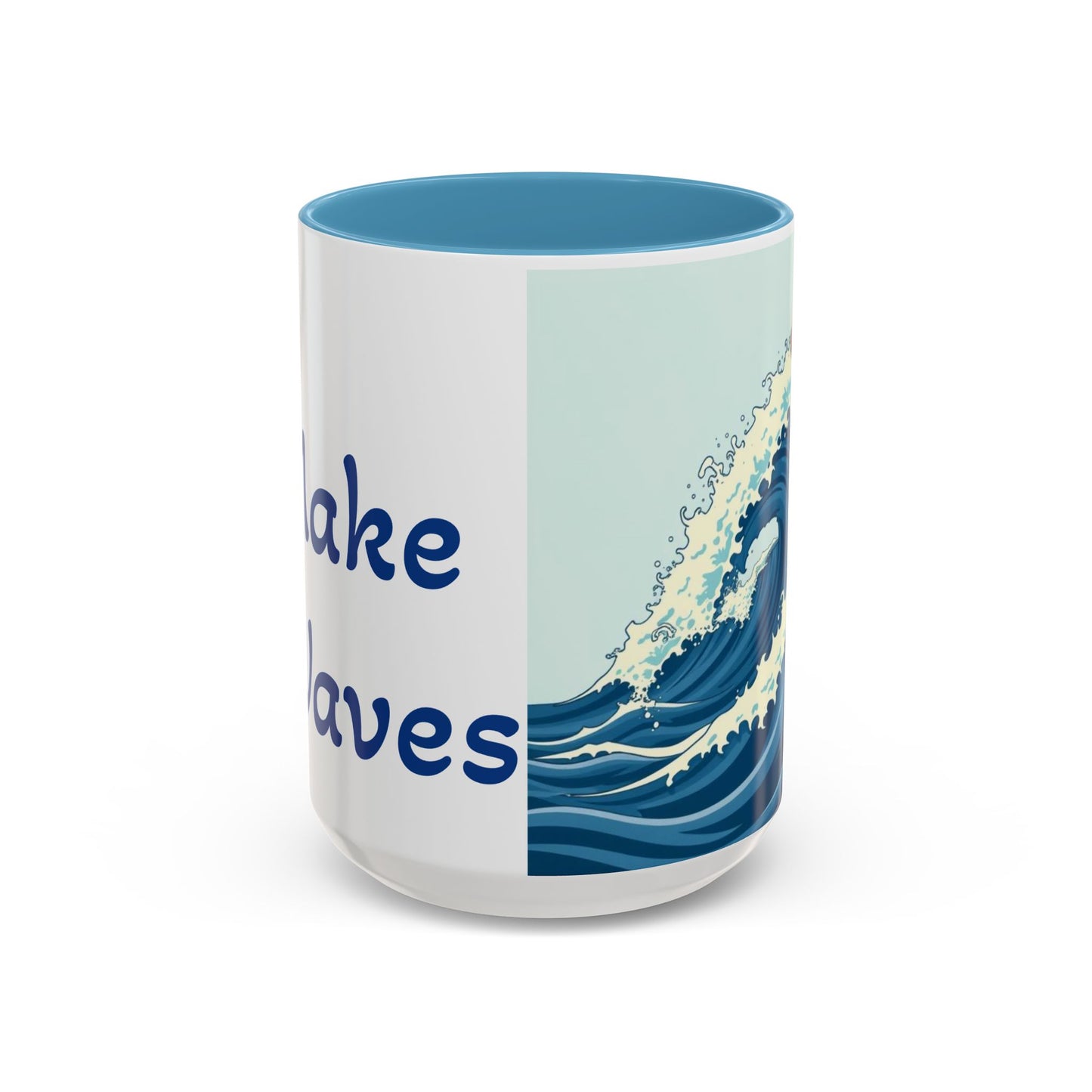 Surf's Up Accent Coffee Mug - Ocean Wave Design, Motivational Quotes, Perfect Gift for Beach Lovers