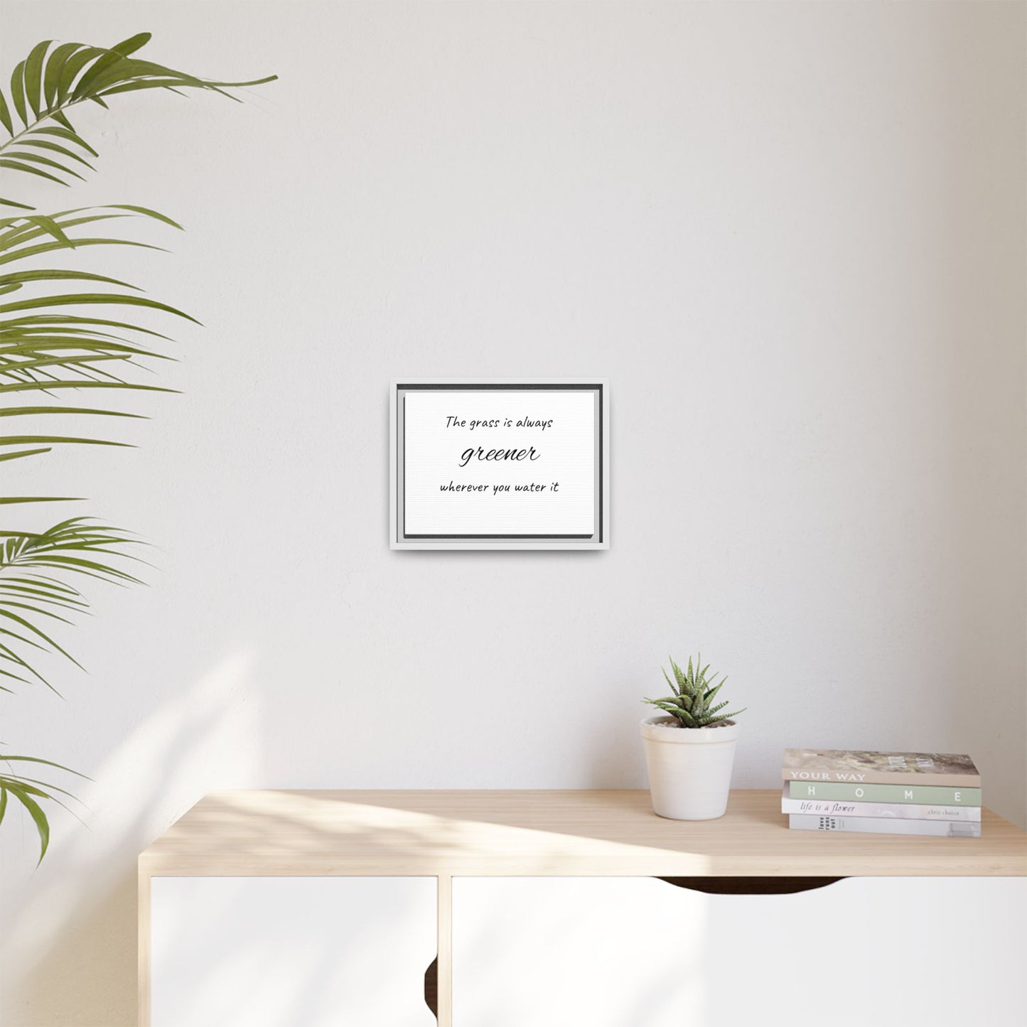 Inspirational Framed Wall Art - "The Grass is Always Greener"