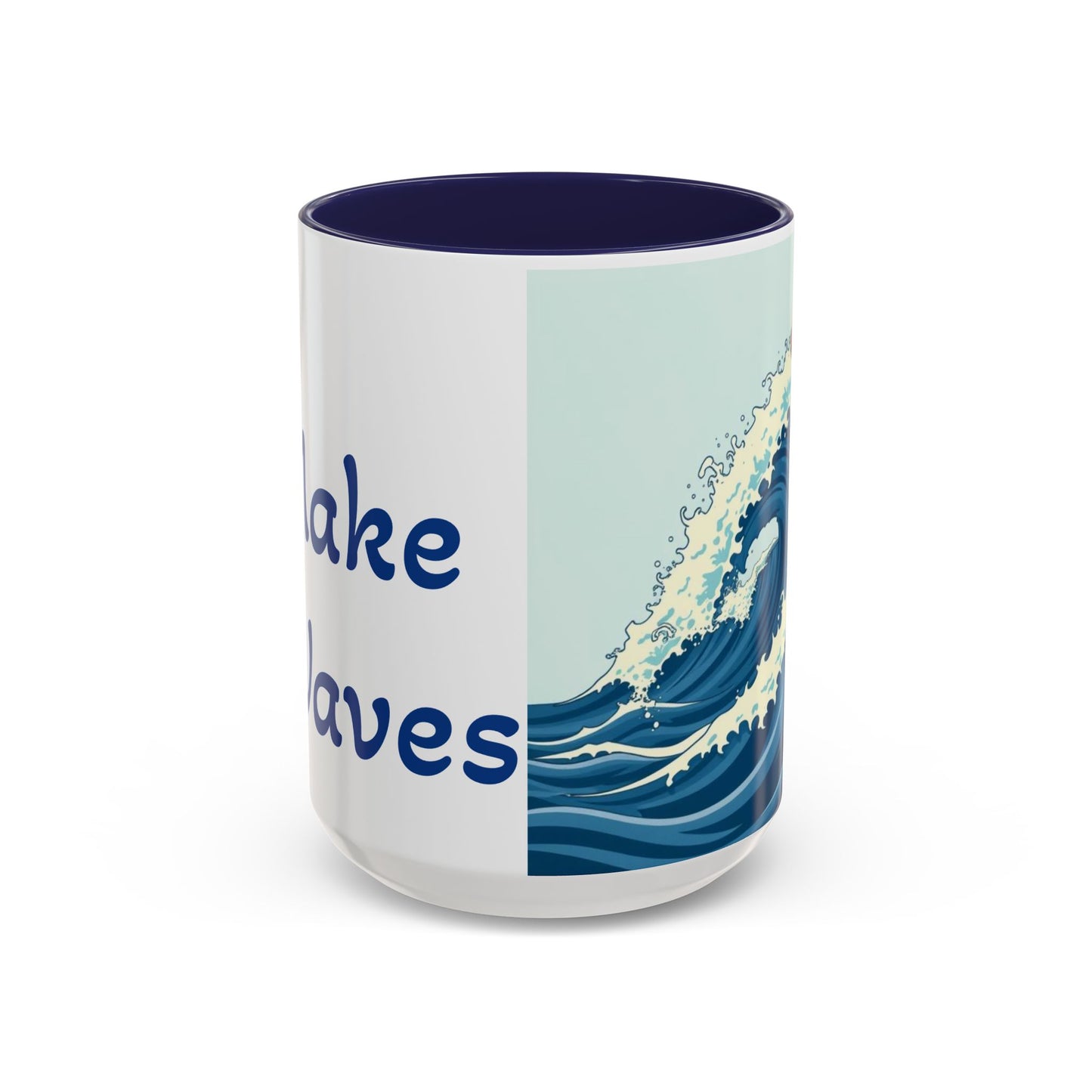 Surf's Up Accent Coffee Mug - Ocean Wave Design, Motivational Quotes, Perfect Gift for Beach Lovers