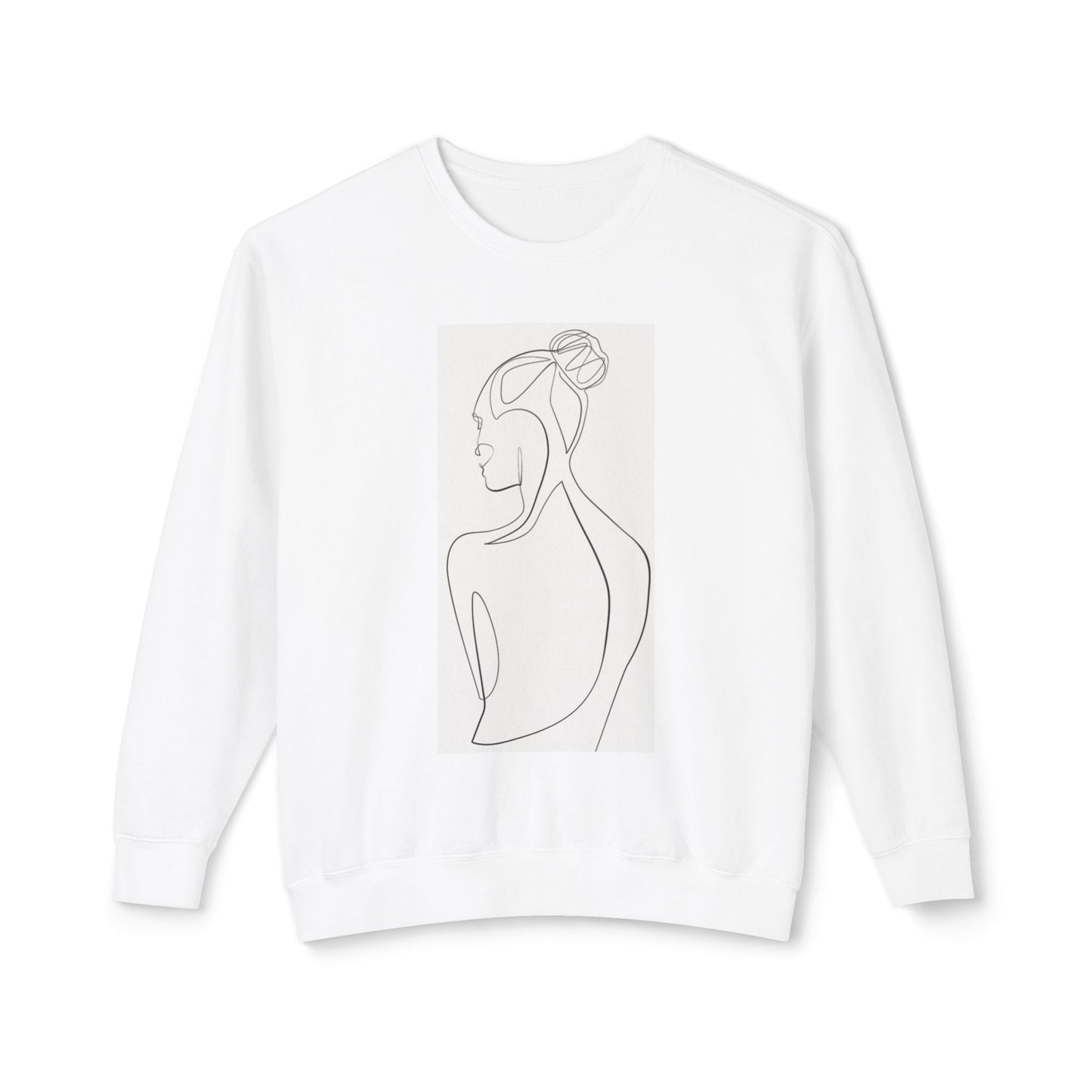 Minimalist Outline Design Unisex Lightweight Crewneck Sweatshirt