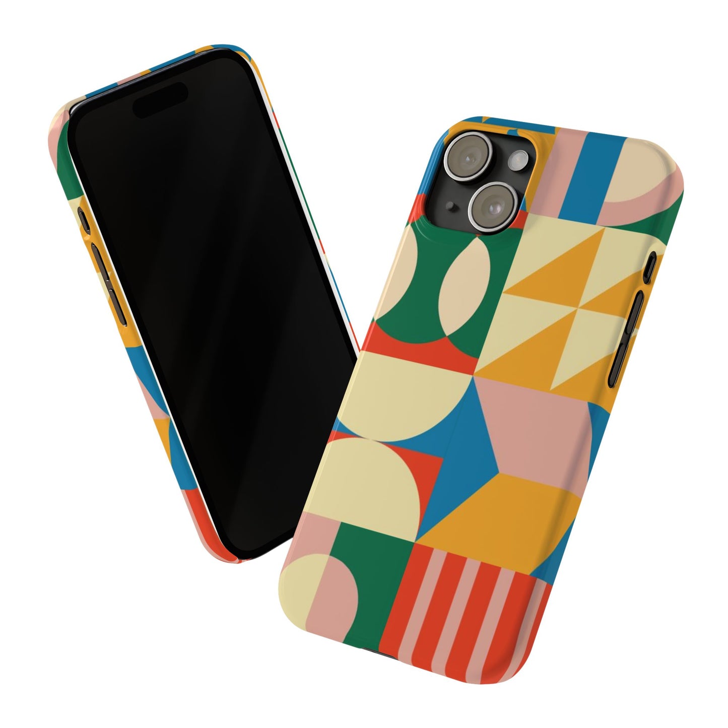 Colorful Geometric Slim Phone Case - Stylish and Unique Cover for Everyday Use