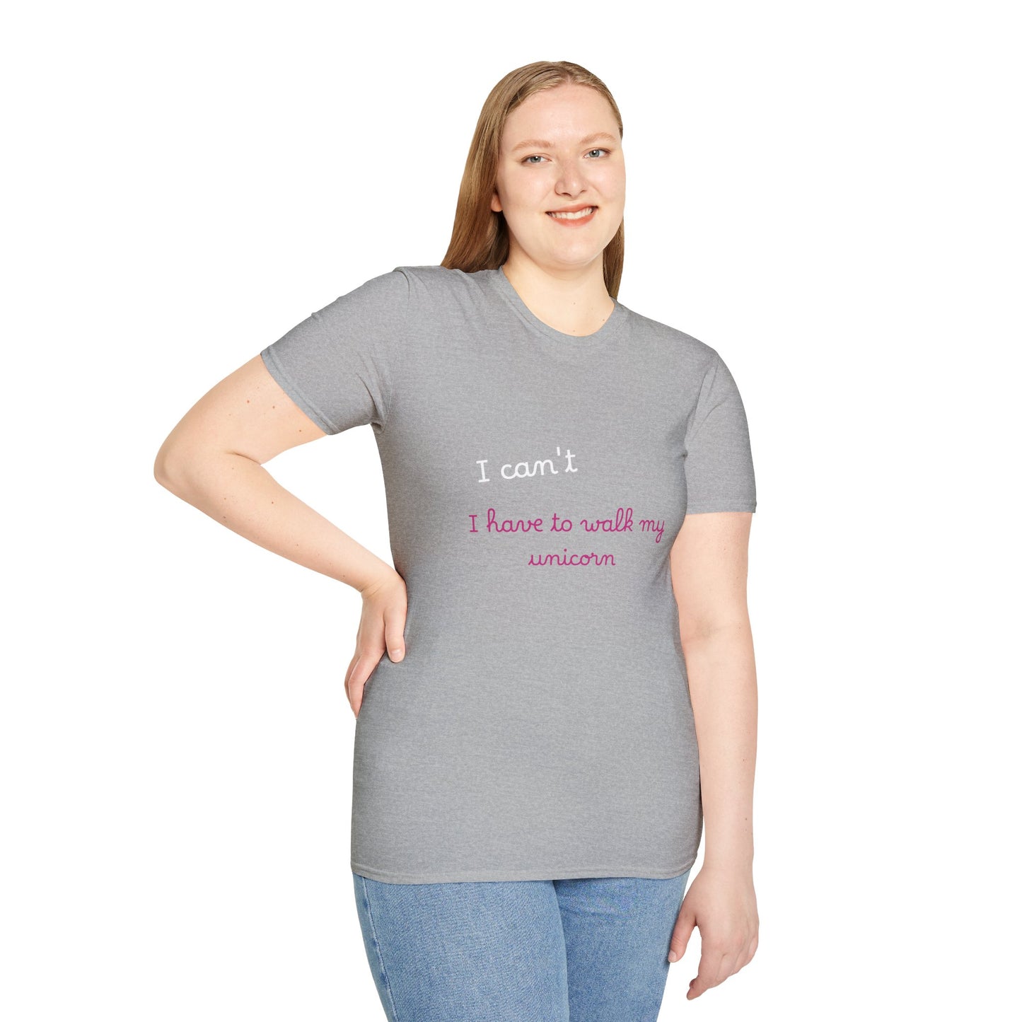 Funny Unicorn Lover T-Shirt - "I Can't, I Have to Walk My Unicorn"