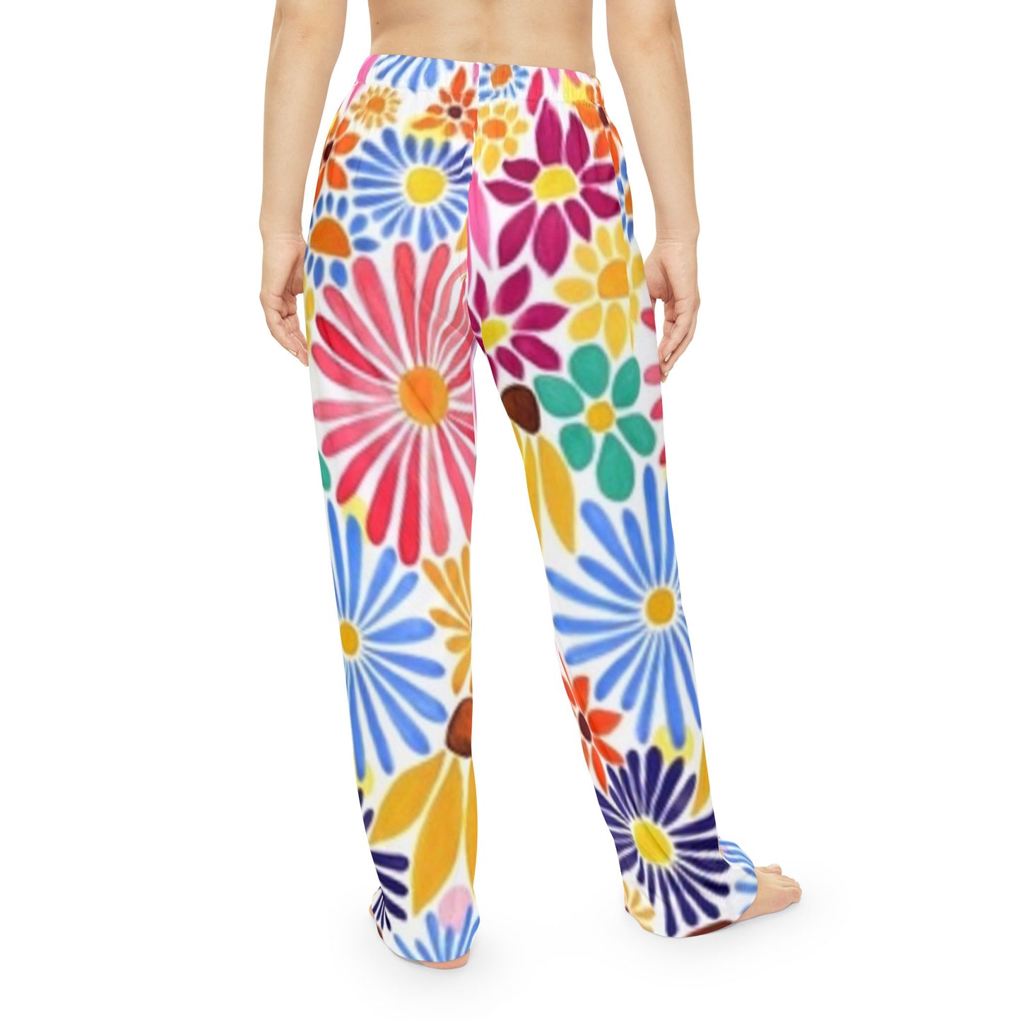 Vibrant Floral Women&#039;s Pajama Pants - Comfortable Loungewear for Relaxing Days