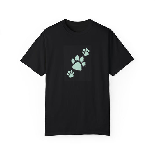 Glow-in-the-Dark Pet Paw Print T-Shirt for Animal Lovers