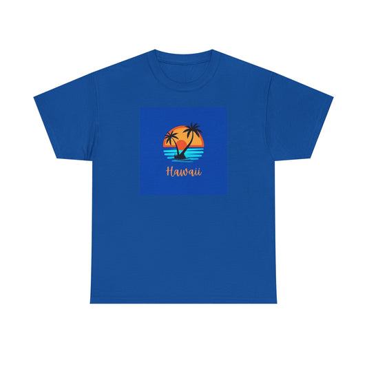 Hawaii Sunset Unisex Heavy Cotton Tee - Beach Vibe T-Shirt