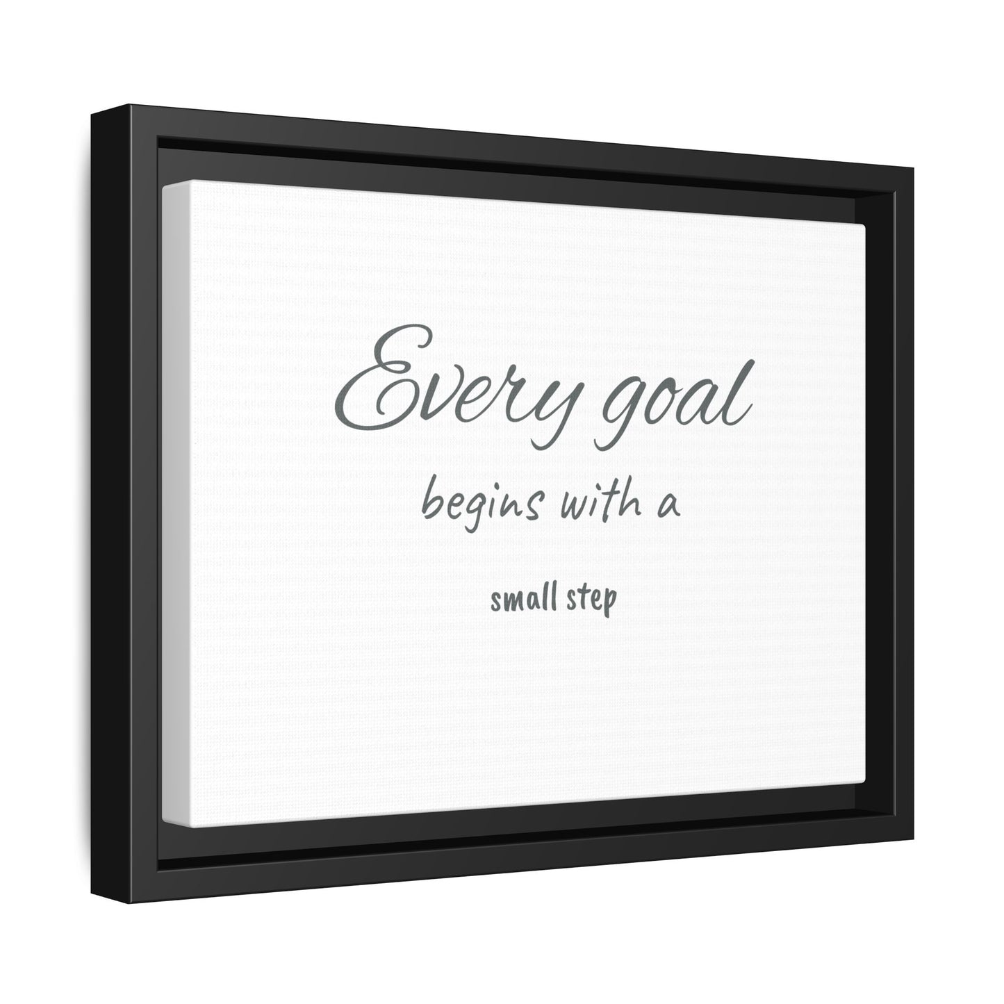 Inspirational Framed Canvas Art – 'Every Goal Begins with a Small Step'