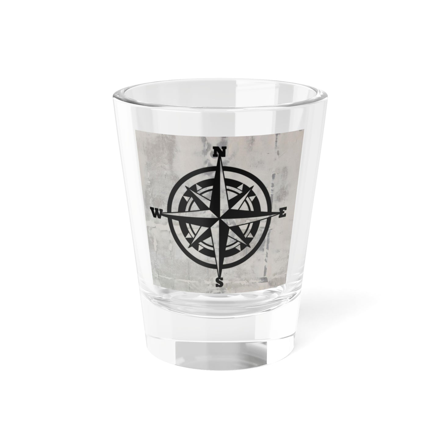 Compass Design Shot Glass - 1.5oz for Travel Enthusiasts