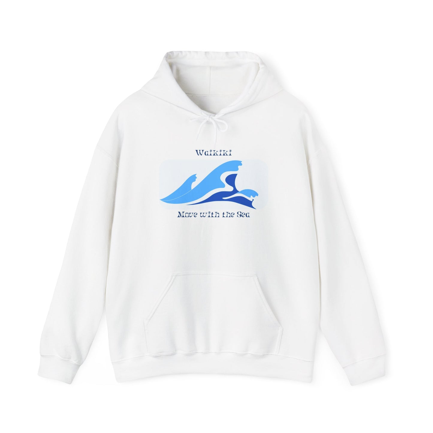 Waikiki Waves Hoodie - Cozy Unisex Heavy Blend Sweatshirt, Beach Lover Gift, Casual Wear, Summer Vibes, Travel Essentials