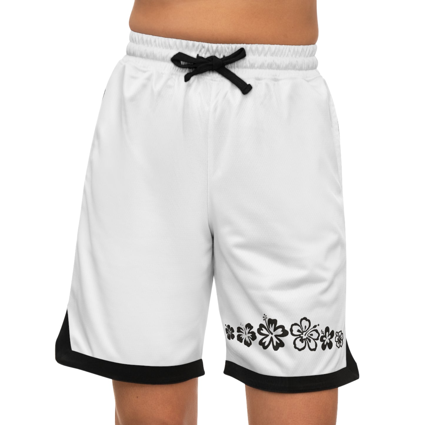 Men's Floral Basketball Rib Shorts - Perfect for Summer Sports & Casual Wear