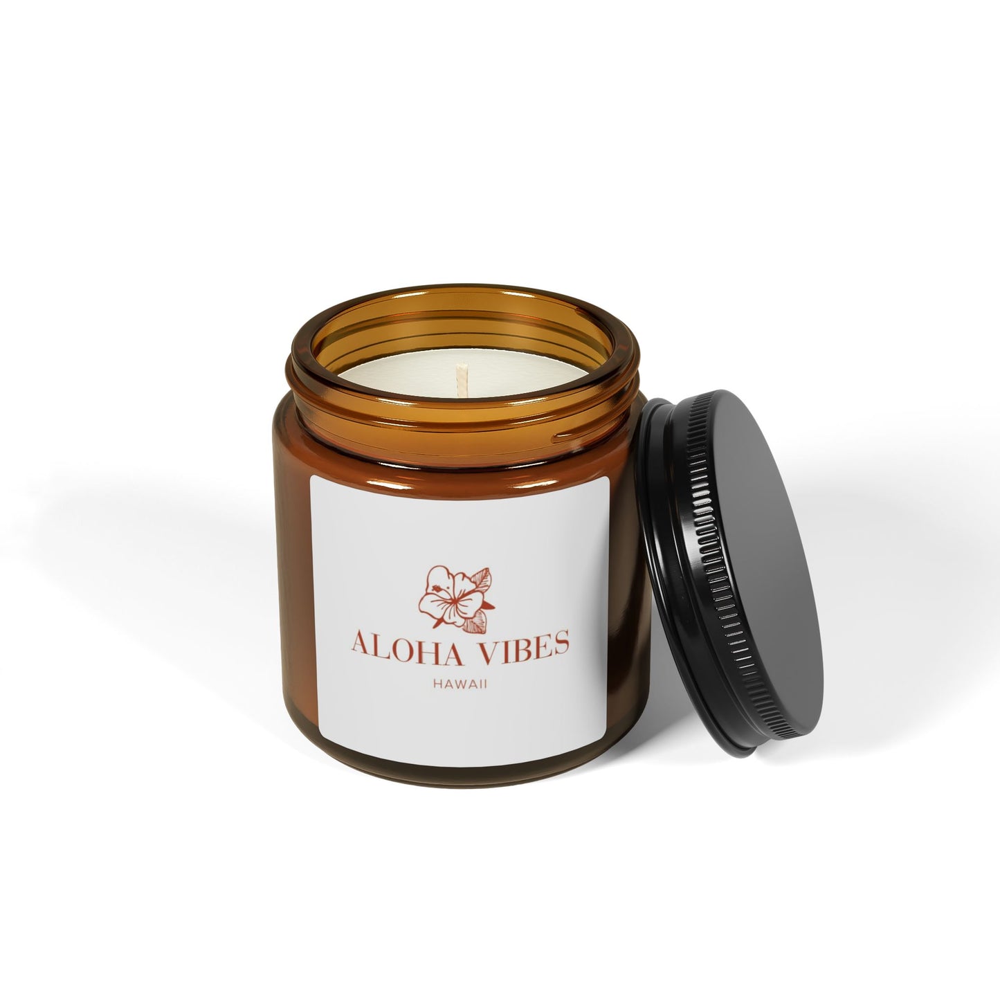 Aloha Vibes Scented Soy Candle - Relaxing Aromatherapy Candle in Amber Jar