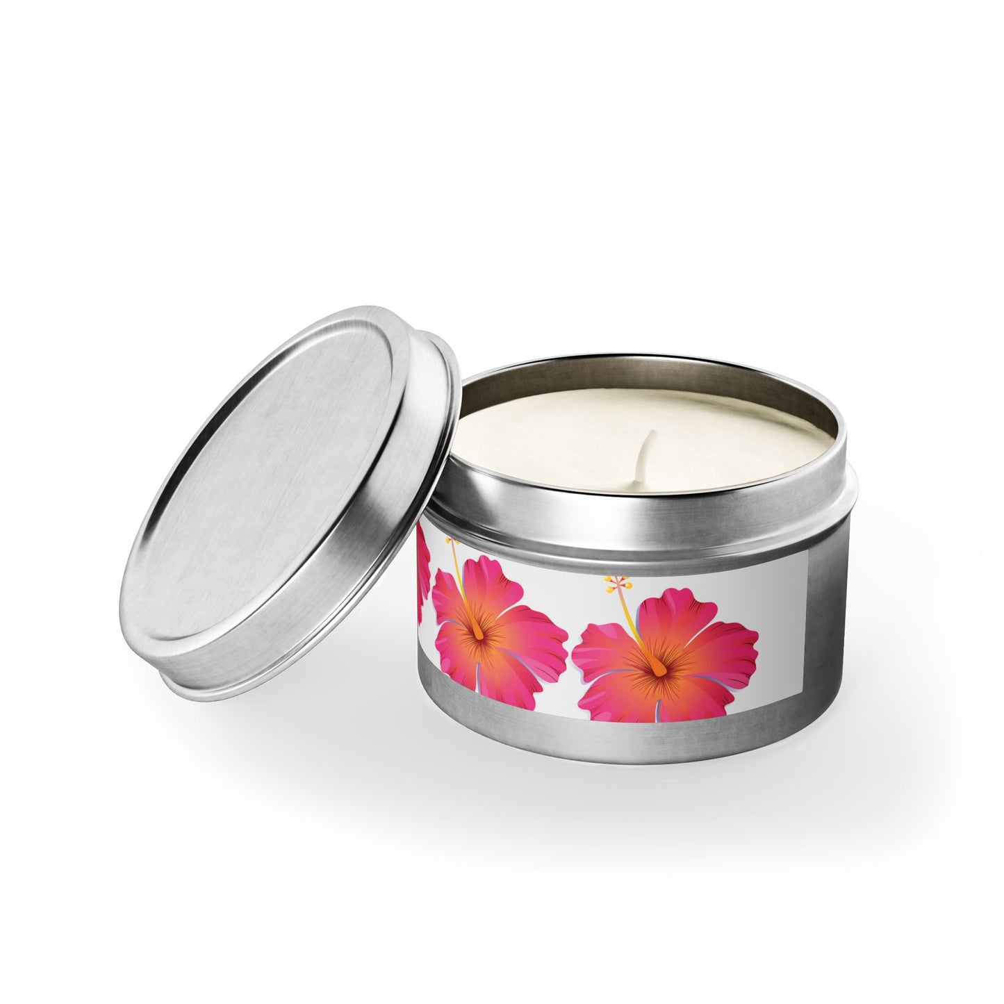 Tropical Hibiscus Scented Tin Candles - Perfect for Relaxation and Celebrations