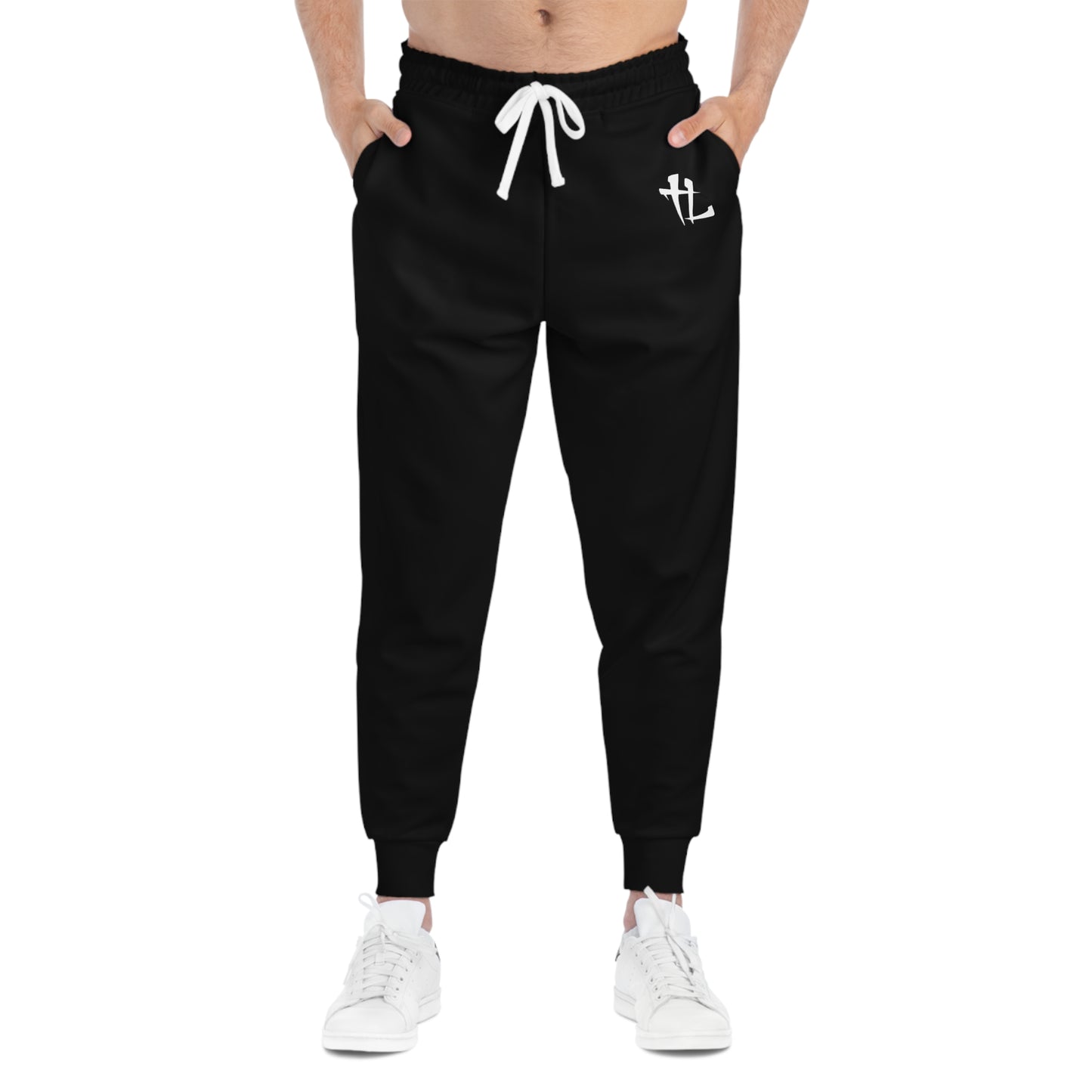 Men's Black Athletic Joggers - Comfortable Active Wear for Sports & Leisure