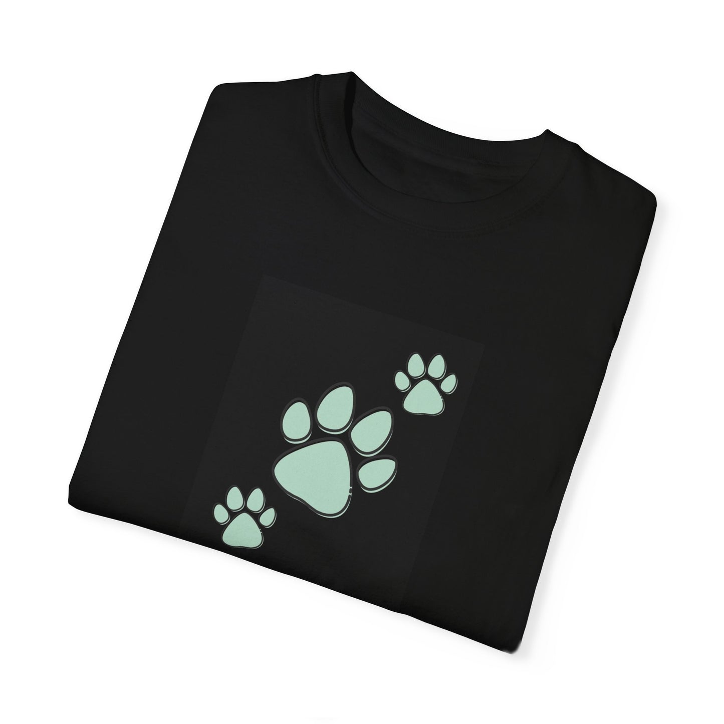 Glow-in-the-Dark Pet Paw Print T-Shirt for Animal Lovers