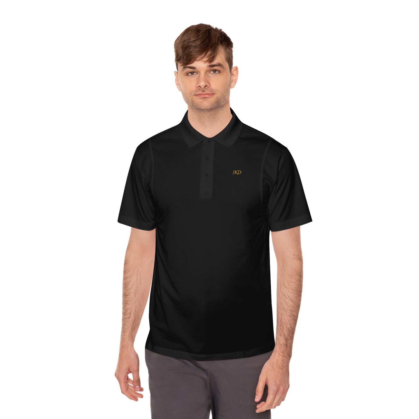 Men's Sport Polo Shirt - Classic Black Performance Tee for Active Lifestyle