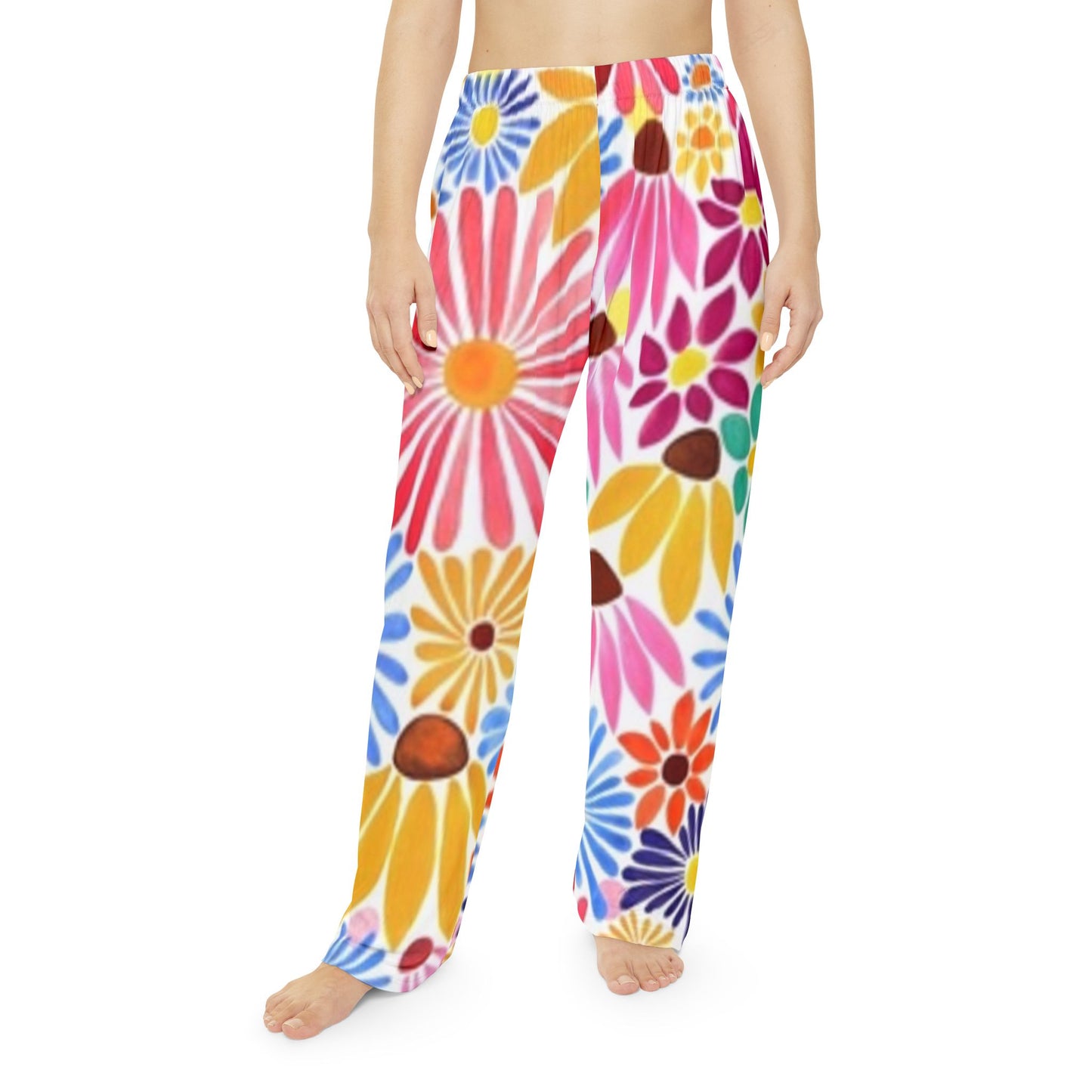 Vibrant Floral Women&#039;s Pajama Pants - Comfortable Loungewear for Relaxing Days