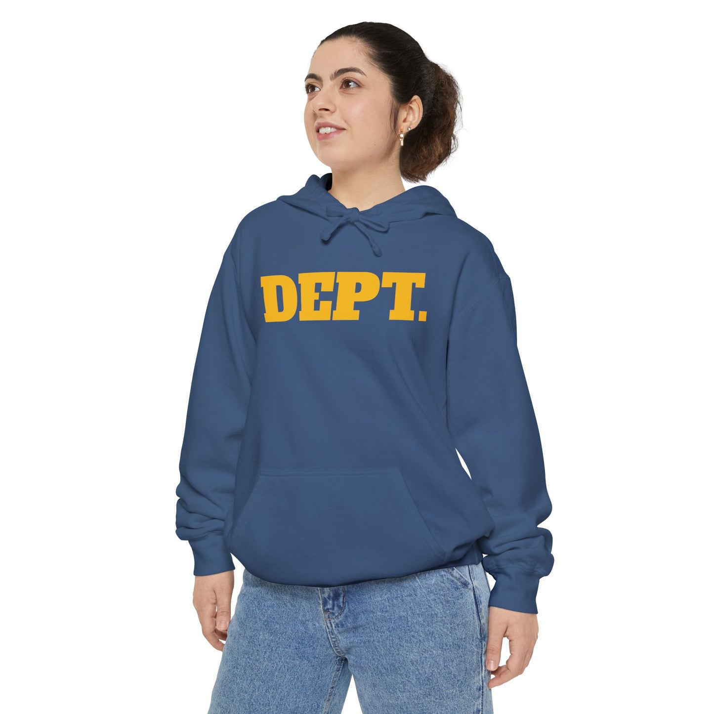 Garment-Dyed Unisex Hoodie with 'DEPT.' Print - Perfect for Casual Wear