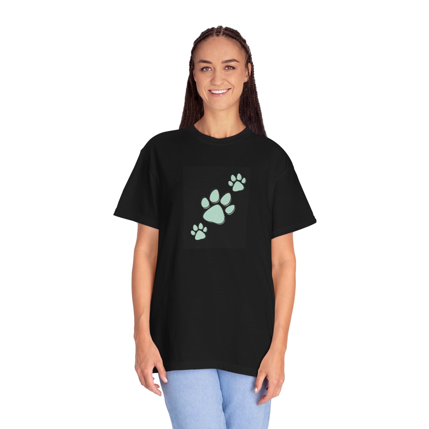 Glow-in-the-Dark Pet Paw Print T-Shirt for Animal Lovers