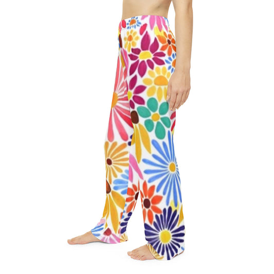 Vibrant Floral Women&#039;s Pajama Pants - Comfortable Loungewear for Relaxing Days