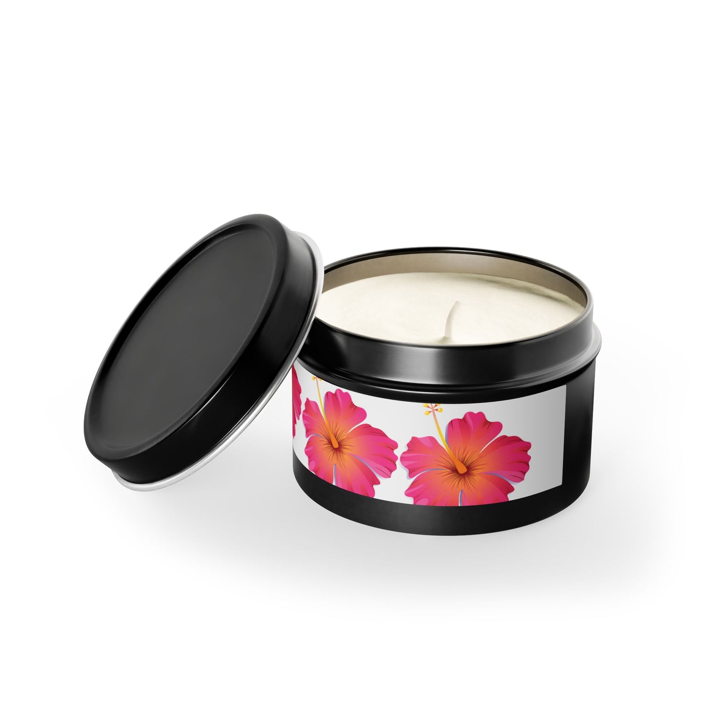 Tropical Hibiscus Scented Tin Candles - Perfect for Relaxation and Celebrations