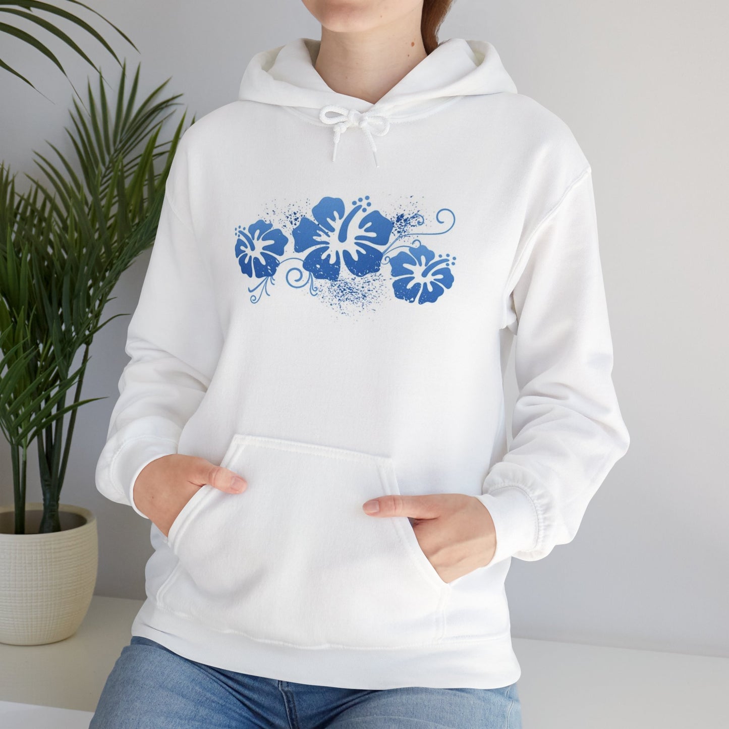 Hibiscus Floral Unisex Hooded Sweatshirt - Beach Vibes Style