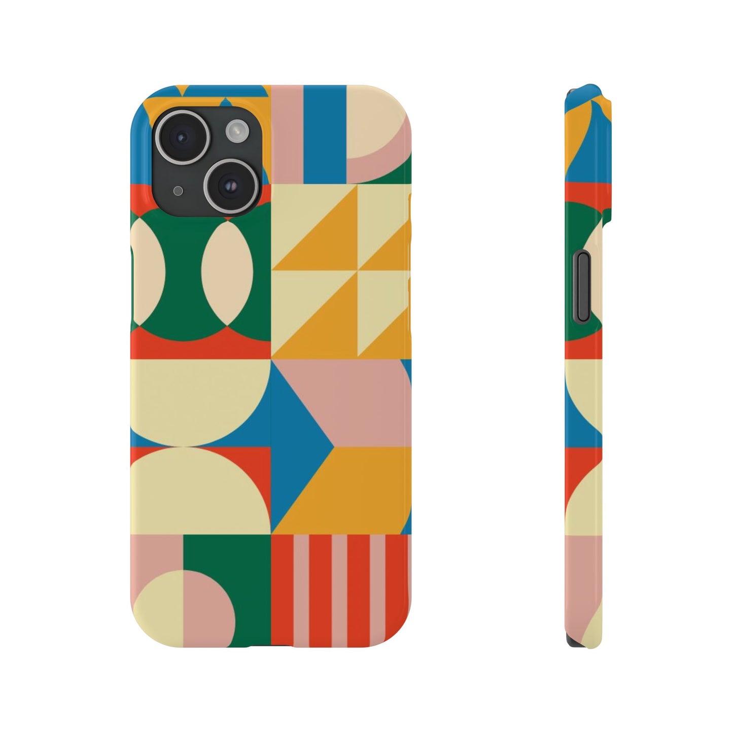 Colorful Geometric Slim Phone Case - Stylish and Unique Cover for Everyday Use