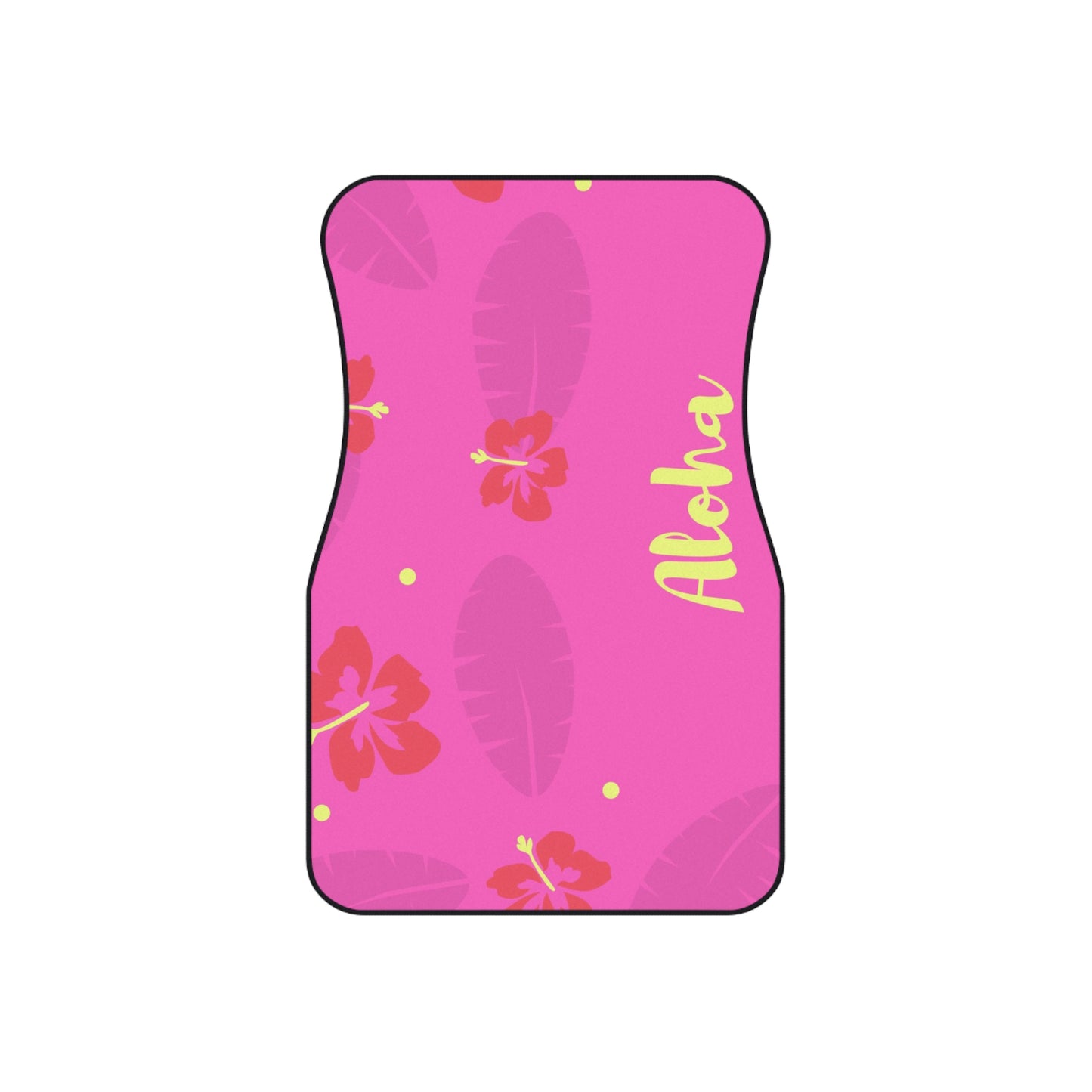 Aloha Floral Car Mats - Vibrant Pink Hibiscus Front Mats for Fun & Stylish Rides